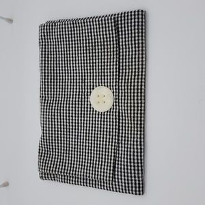 SuDoc Designs Black & White Gingham Fabric Clutch